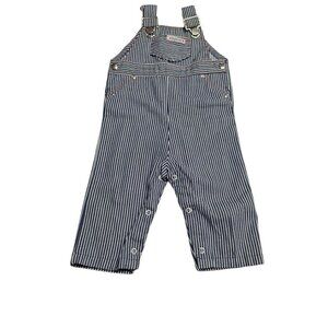 Health Tex Conductor Train Pants Overalls 18 Months Striped Snap Baby Toddler